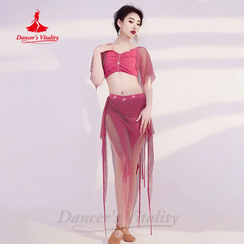 Belly Dancing Costume Set Women Customized Light Luxury AB Stones Professional Performance Costumes Adult Oriental Dance Outfit