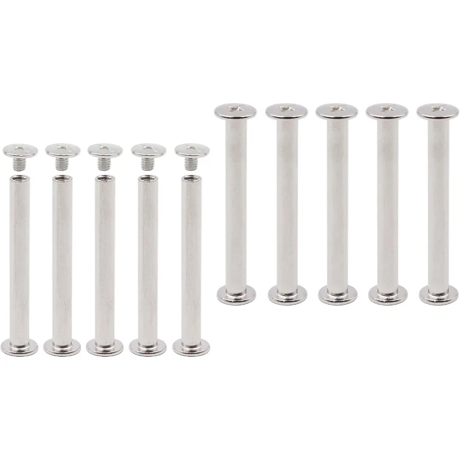 

35 Sets M5 x 50mm Chicago Screws Binding Screw Posts Book Screws Binding Barrels and Screws Assortment Kit for Leather Saddles