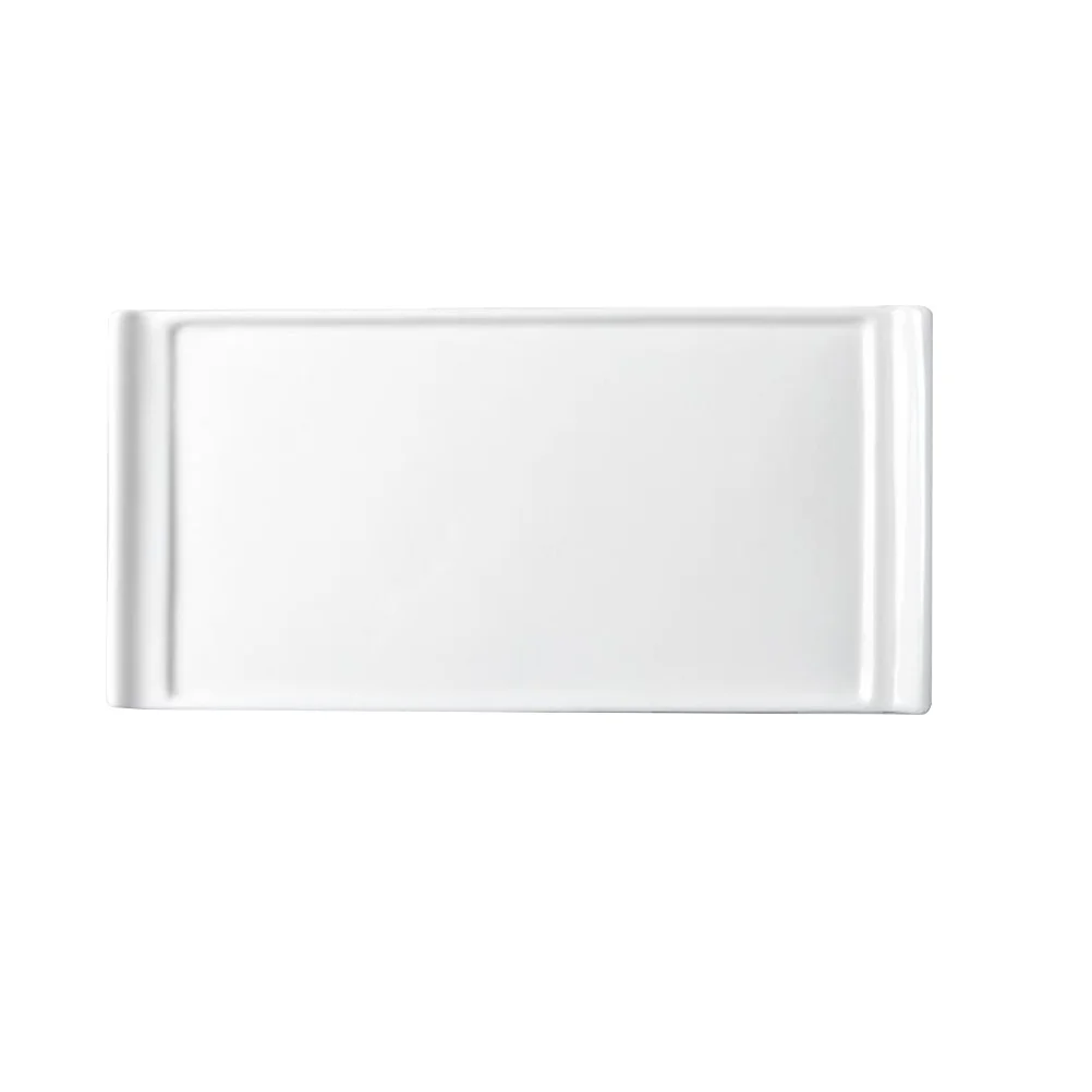 

1Pcs Sushi Plate White Ceramic Flat Rectangular Serving Tray for Restaurant Food Presentation Kitchen Tableware