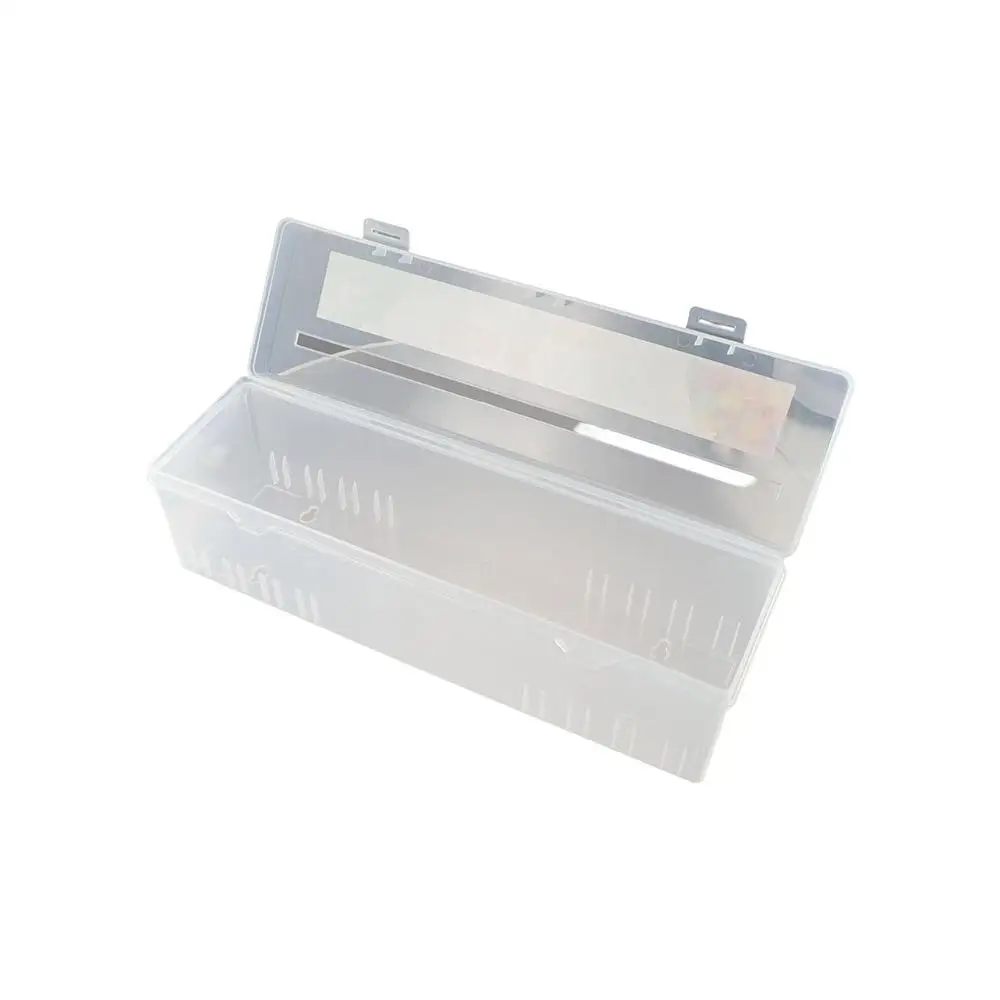 Reusable Adjustable with Slide Cutter Kitchen Tool Wrap Storage Box Cling Film Cutter Storage Holder Plastic Wrap Dispenser