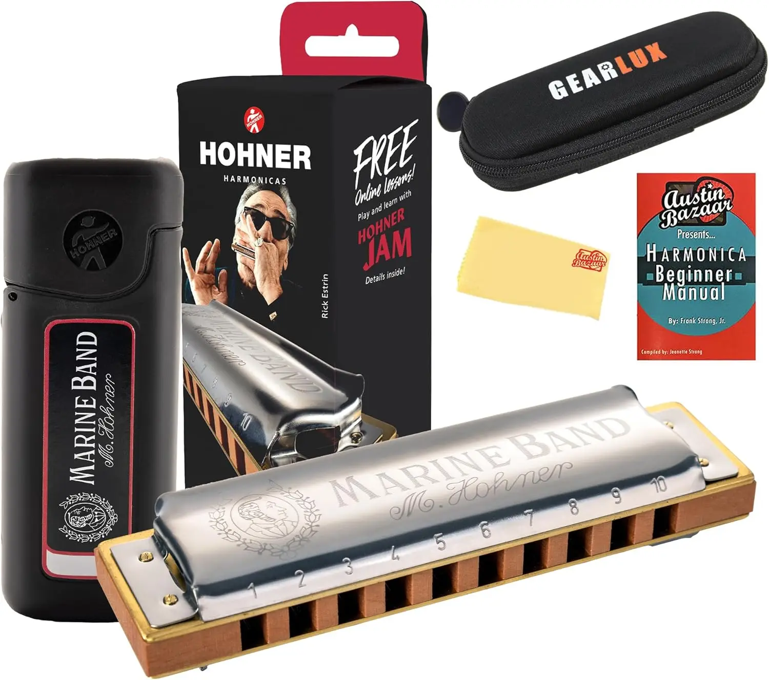

Key of C Harmonica Bundle with Case, Pouch, Online Manual & Cloth