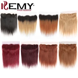 13X 4 pizzo frontale dritto chiusura dei capelli umani miele biondo colorato brasiliano Remy capelli umani chiusura in pizzo libero/parte centrale a buon mercato