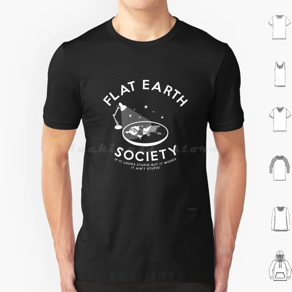 Flat Society Explained T Shirt 6Xl Cotton Cool Tee Flat Earth Science Illuminati Space Stupid Earth Planet Star Smart Iq Hoax