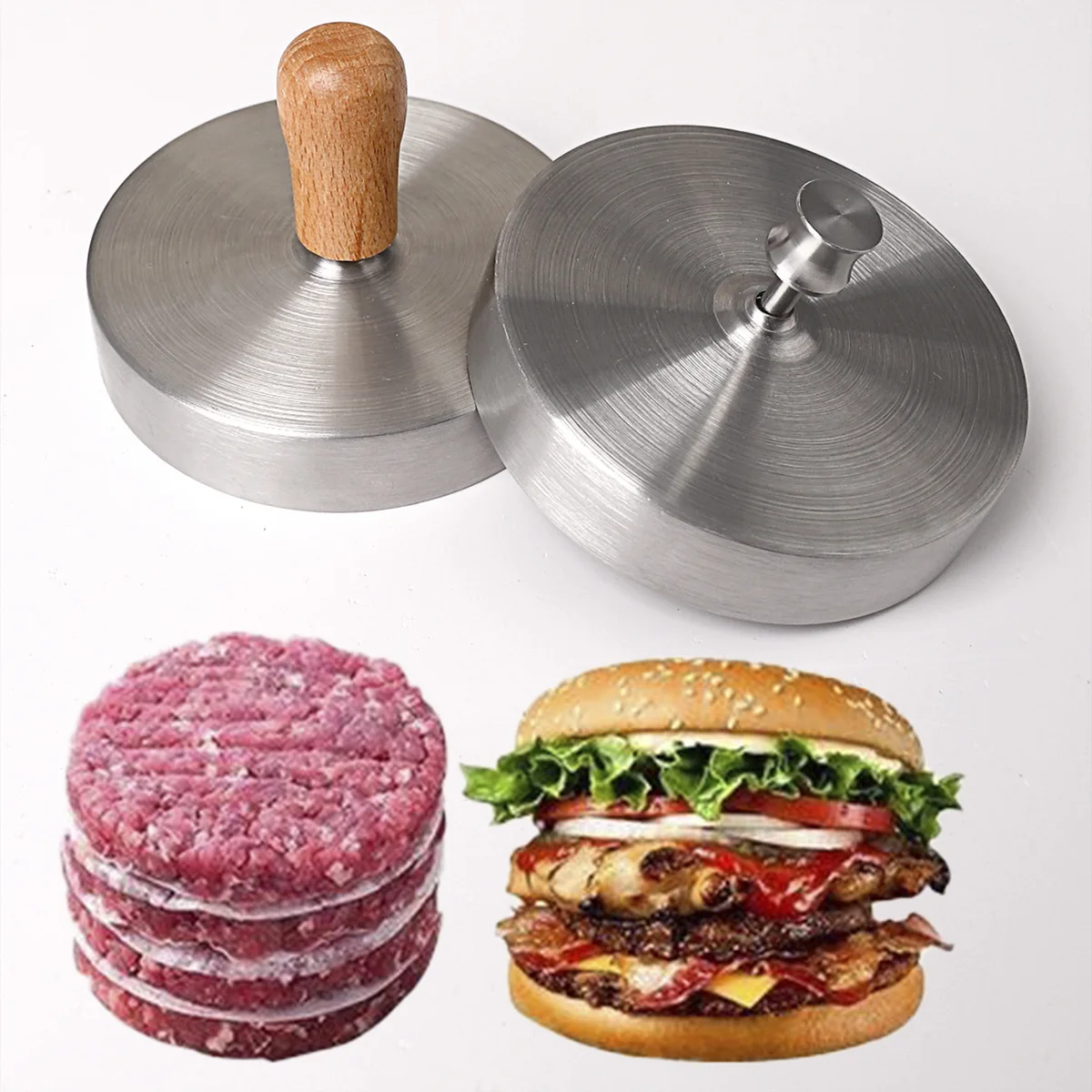 Stainless steel burger beef patty mold pressed pancake kitchen rice ball burger