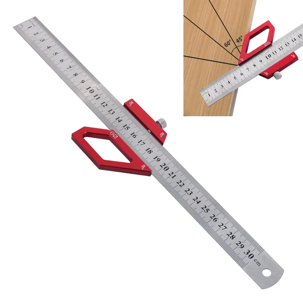 Angle Scriber para Woodworking, Multi Angle Measuring Tool, Carpintaria DIY e Projetos de Design, 45 60 90 Graus