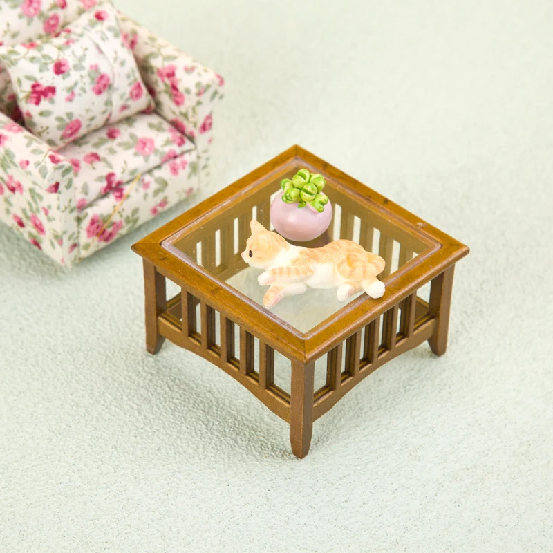 

1/12 Dollhouse Simulation Tea Table Model Dollhouse Miniature Furniture Accessories Dolls House Living Room Decoration