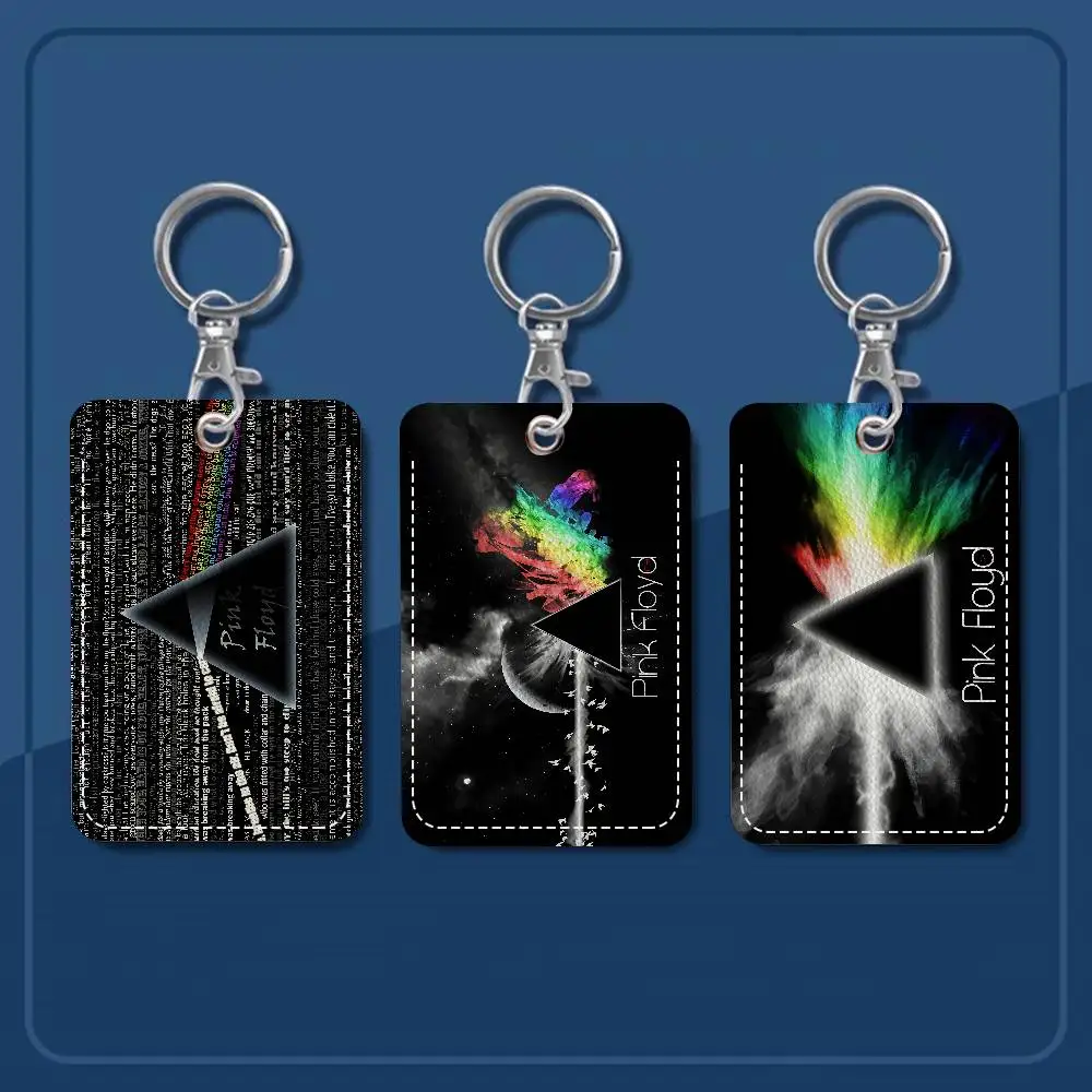 

Band P-Pink F-Floyds Bank Card,Subway, Bus Card Holder Keychain Key Ring Door Access Tags ID Card Case Keychain Access