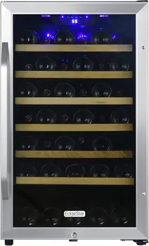 CWF440SZ Refroidisseur à vin autoportant avec porte réversible et LED, capacité de 44 bouteilles, 20 po de large