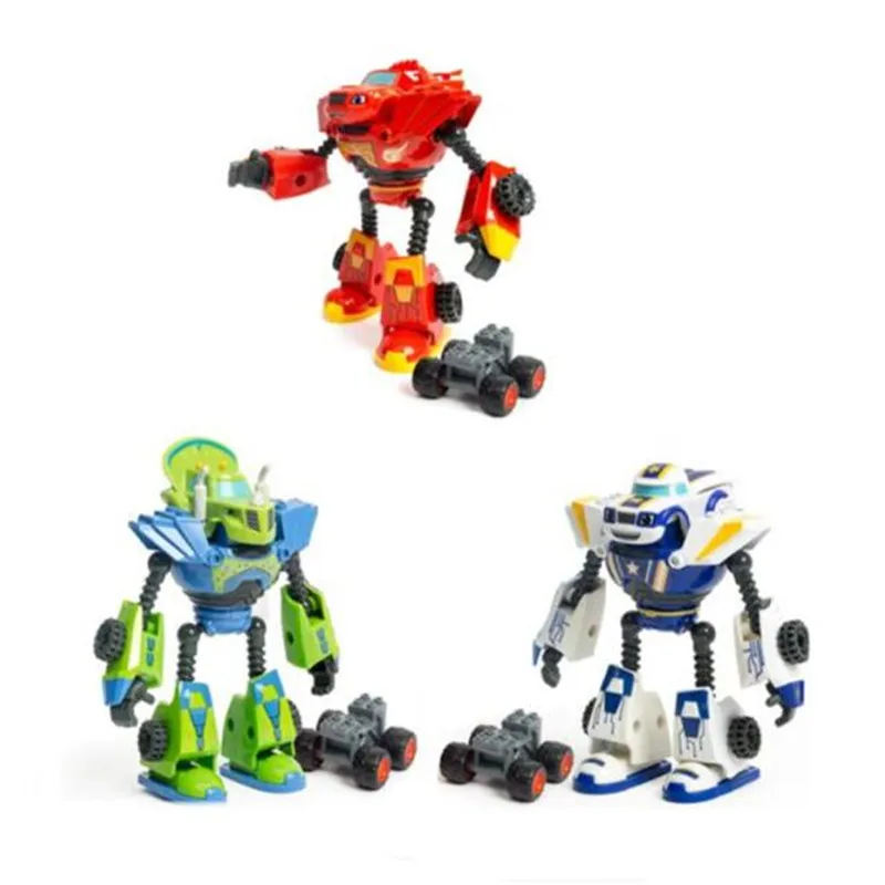 Blaze Monster Machines Anime Figure pour enfants, plastique, alliage déformé, robot, voiture, jouet, modèle de figurine d\'action, jouets pour