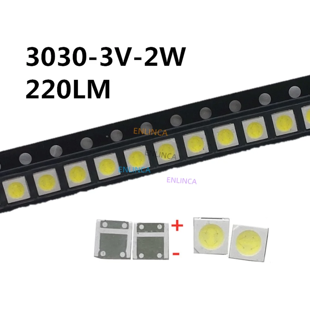 100/50 sztuk dla TCL podświetlenie LED High dioda LED dużej mocy 2W 3030 3V zimny biały 220LM PT30W45 V1 do TV 3030 dioda Smd Led