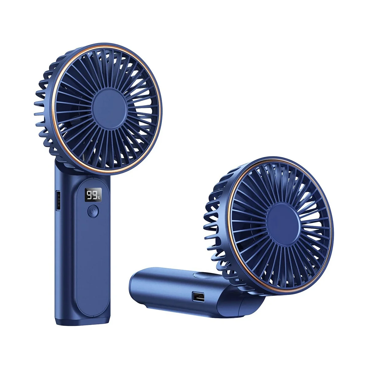 Handheld Fan, 3600MAh Portable Fan Mini Fan, 6 Speeds Adjustable, Small Personal Fan, Foldable Mini Desk Fan Blue