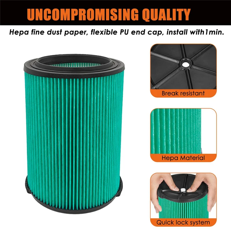 استبدال فلتر Hepa للحرفي لمكانس متجر الحرفي سعة 5-20 جالون1988 + فلتر لمتجر الحرفي Vac-A58E