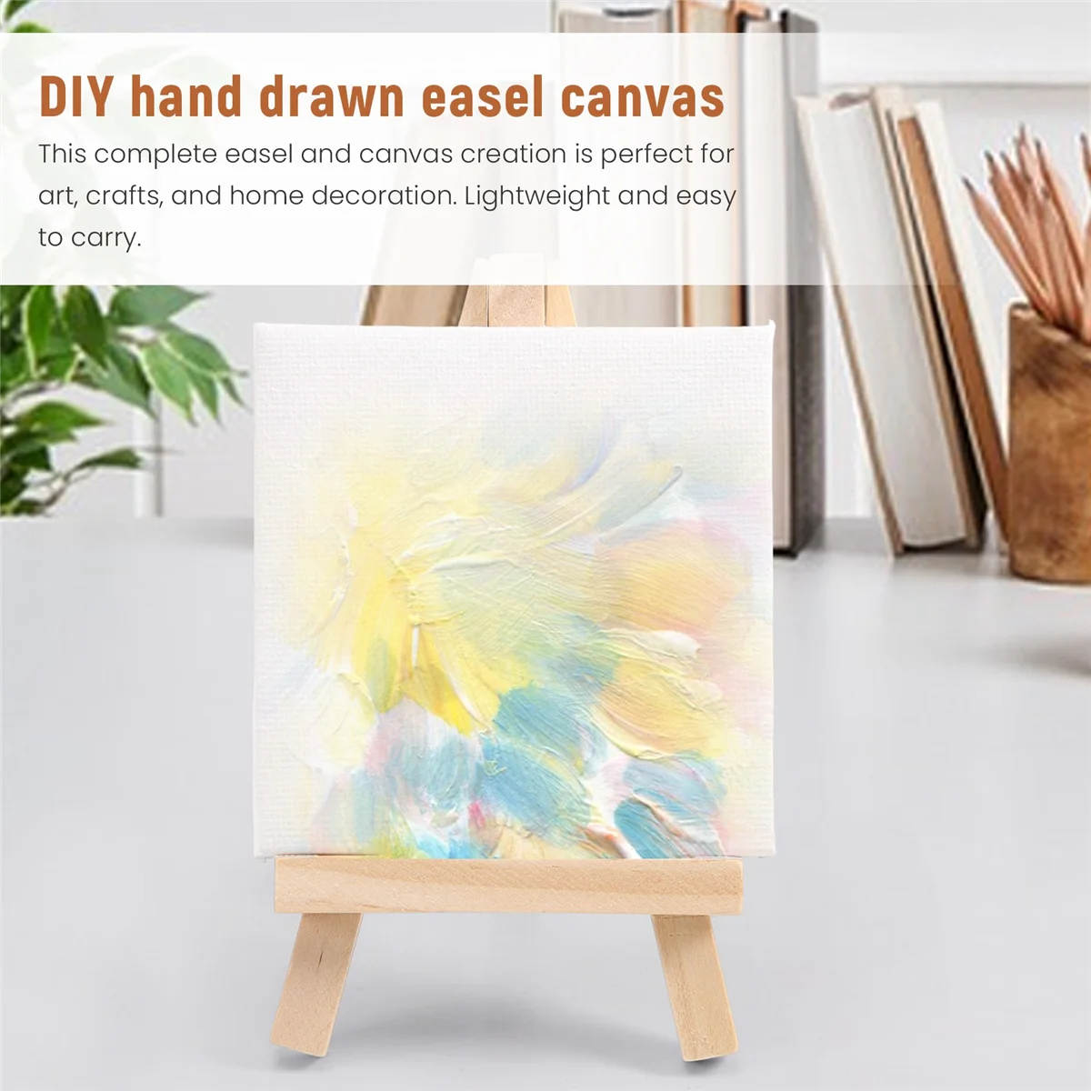 Artistas 3 polegadas x 3 polegadas mini tela e 5 polegadas mini cavalete conjunto pintura artesanato desenho-conjunto contém: 12 mini telas e 12 mini eas