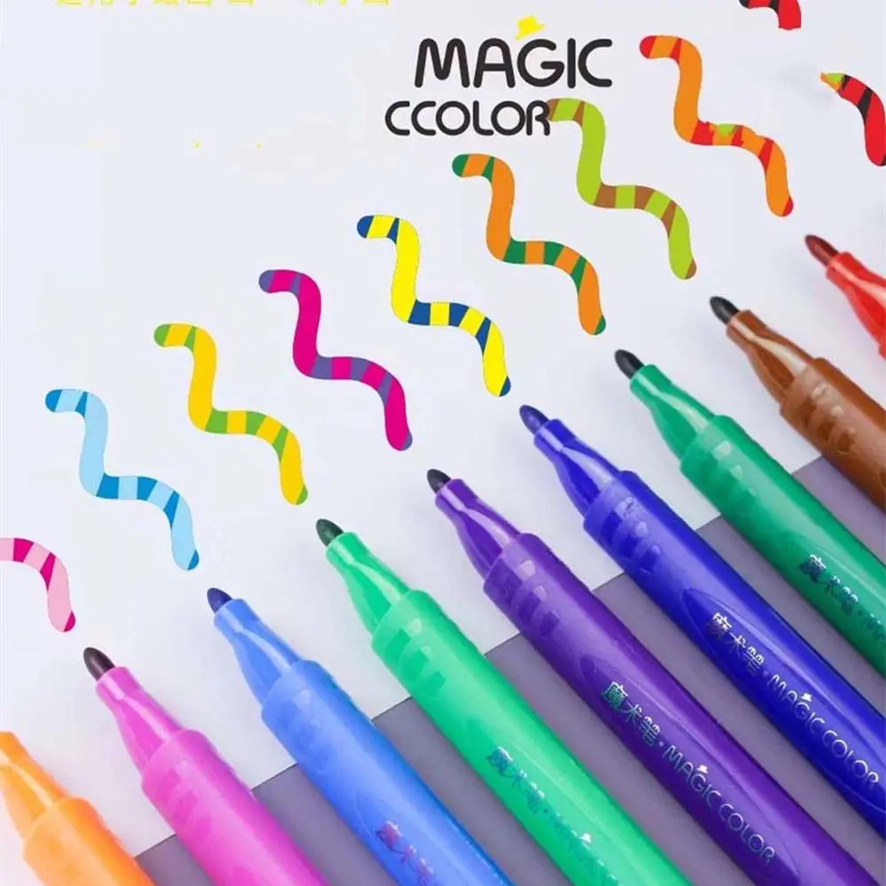 Stylo marqueur magique pour document aquarelle, fournitures de papeterie, dessin décoloré, surligneurs, cadeaux peuvent changer