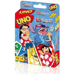 Mattel 게임 UNO 스티치 카드 게임, TV 쇼 테마 그래픽 및 특별 규칙, 2-10 인용, 가족의 밤