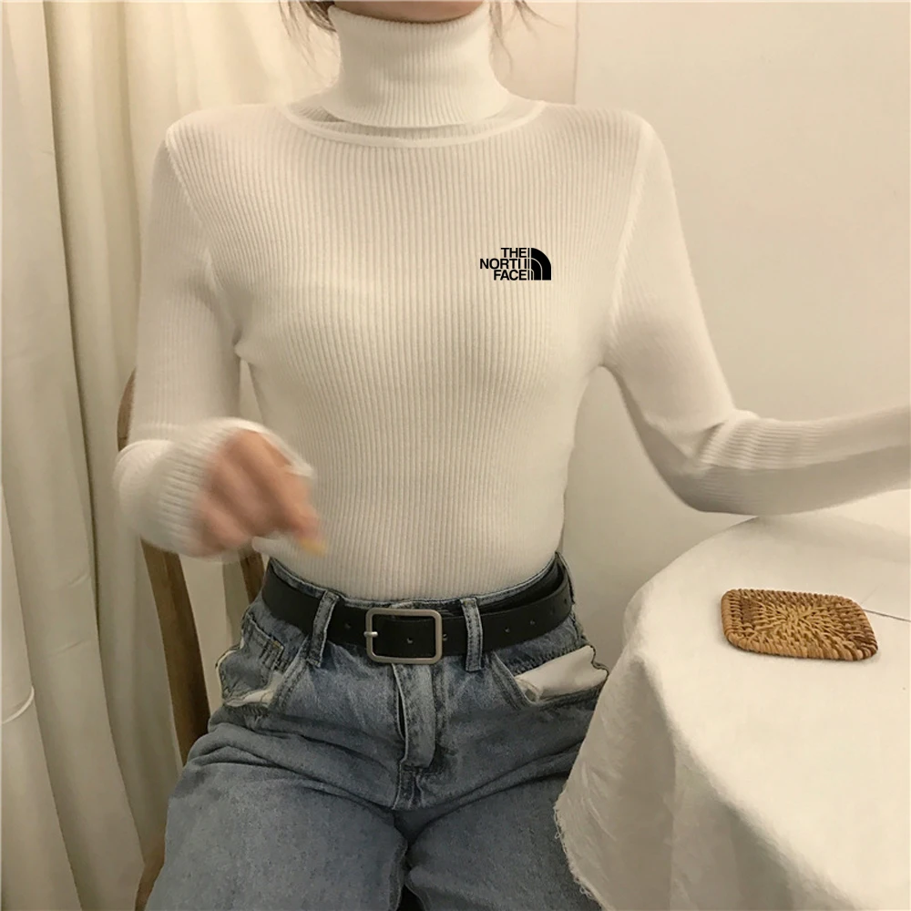 Elegant Turtleneck Women\'s Sweater Autumn Winter Pullover Slim Bottoming Knitted Tops Casual Long Sleeve Jumper Pull Femme 2024