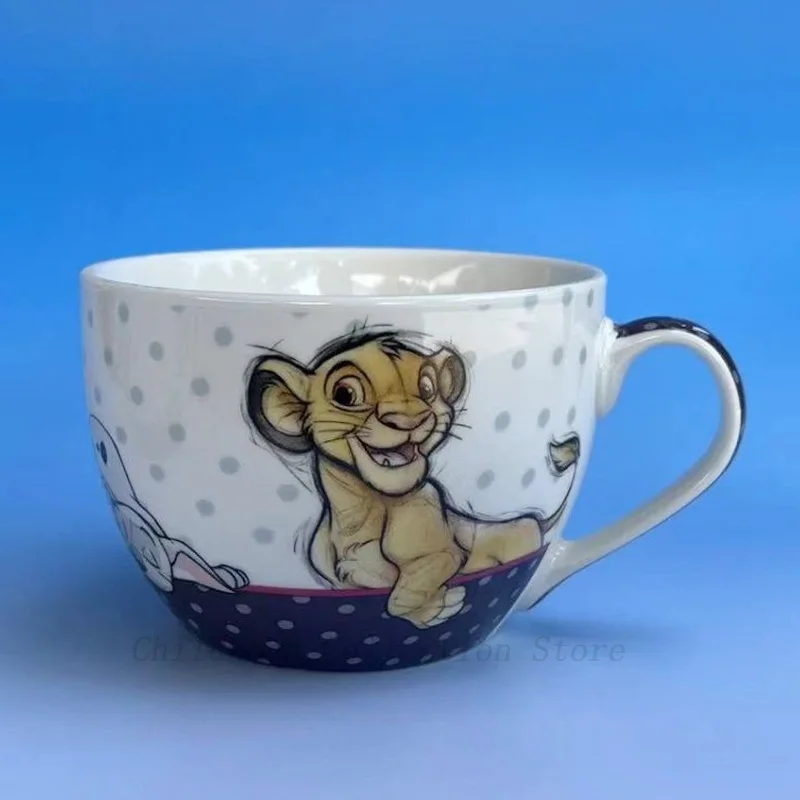 Kawaii Disney The Lion King Simba Bambi Thumper The Hundred And One Dalmatians Patch Action Figures Toys Ceramic Cup Mug Gifts