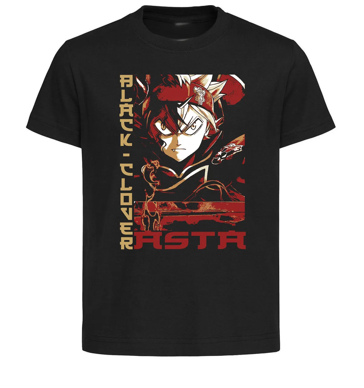 T-Shirt Unisex Black Japanese Style Black Clover Asta SA1040