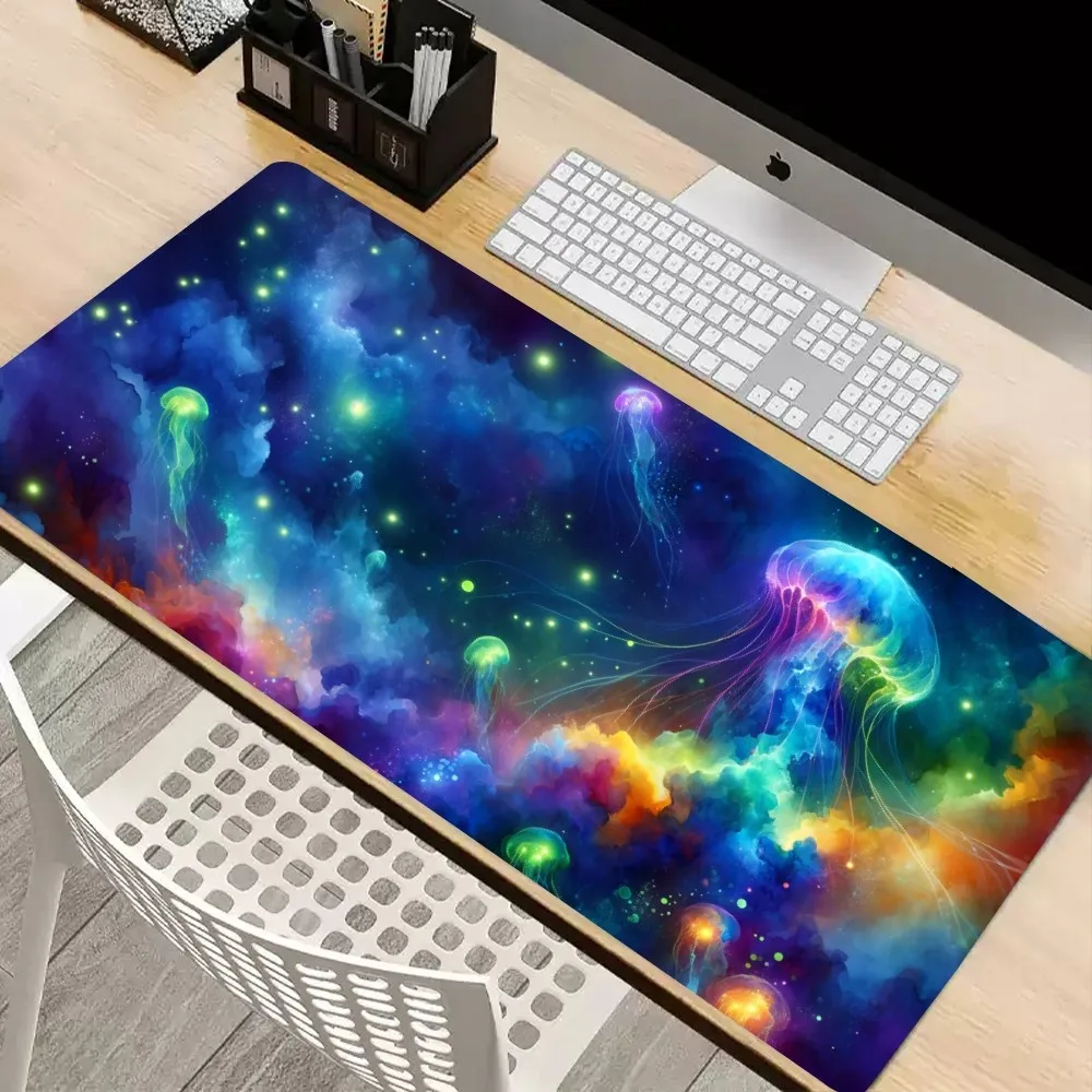 Watercolor Jellyfish Mousepad Mouse Pad Laptop Gaming Accessories Mousepad Large Desk Mat Computer Gamer Keyboard Rug Carpet