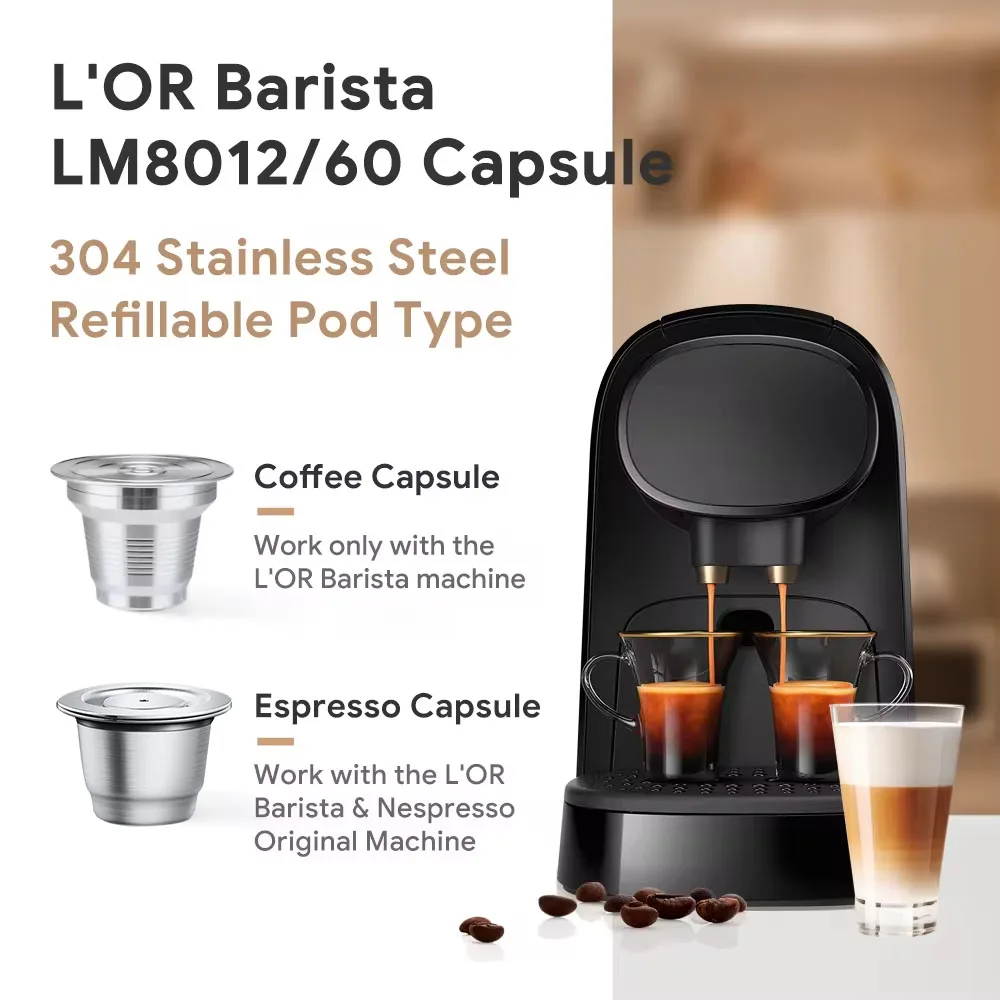 For PHILIPS L'OR Barista Reusable Capsule Espresso Coffee Maker Stainless Steel Filter Pod Coffee Maker Accessories