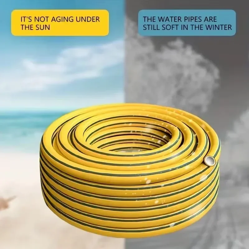 5/10m Heavy-Duty Rubber Garden Hose - Scratch & Wear Resistant, Leak-Proof, All-Season for Home, Balcony & Car Washing