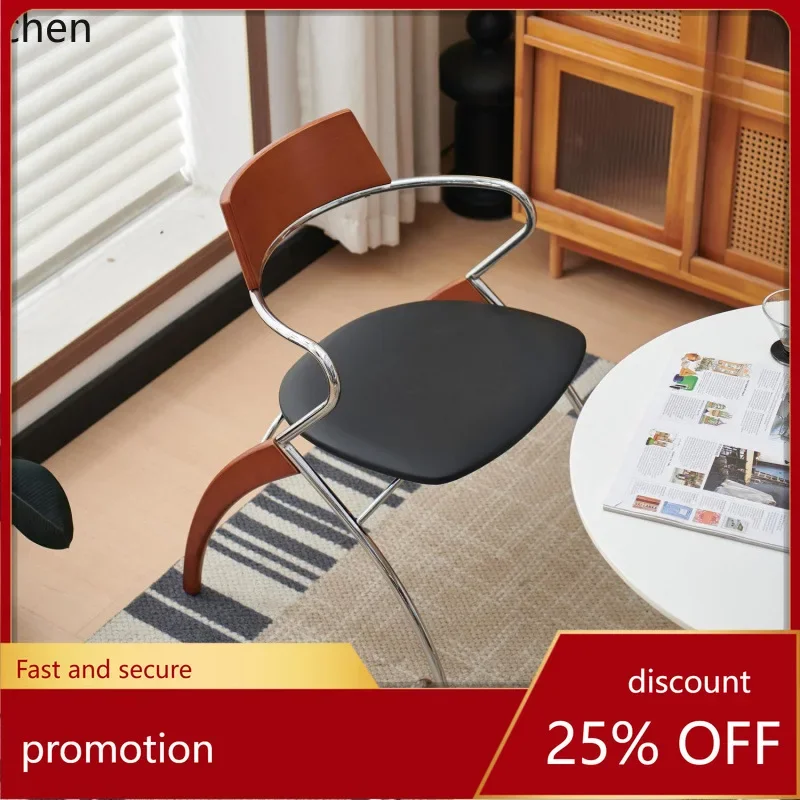 

HT Vintage Style Chair for Home Use Simple Casual Iron Art Backrest Chair Retro Armchair