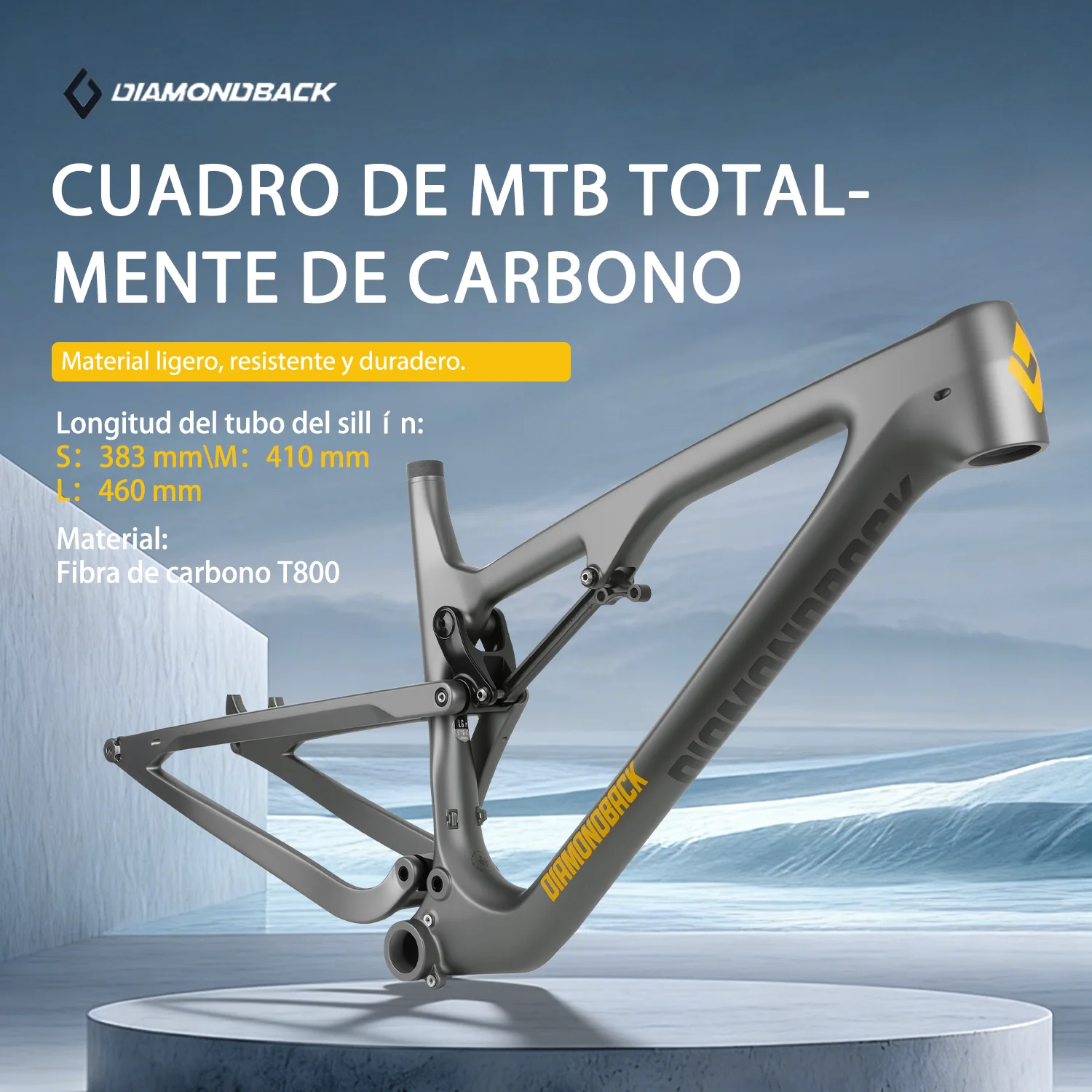 Cuadro de MTB Diamondback Yowie Full Carbon T800 29ER AM Boost 12x148 mm, para freno de disco y cableado interno