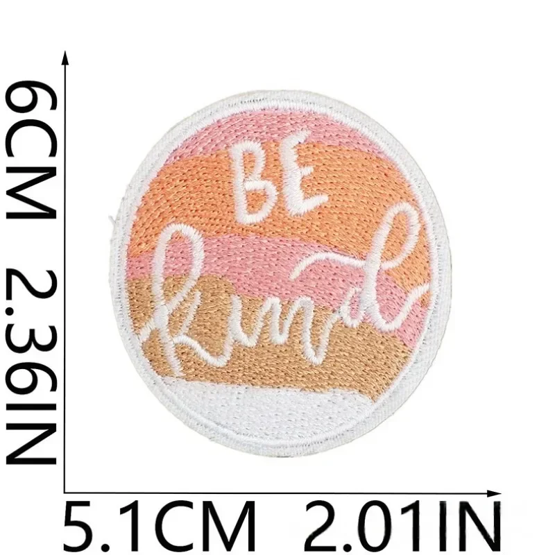 Embroidered Patch Bohemian English Word Inspirational Quote DIY Clothes Bag Patch Positive Energy Patch