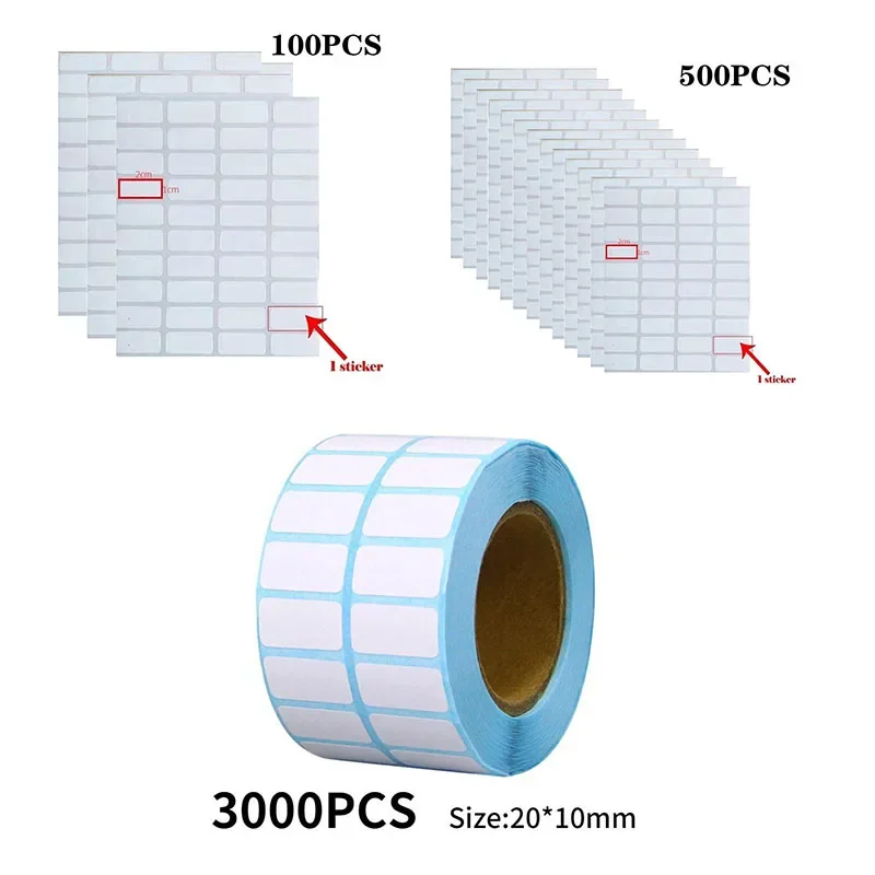 100/500/3000pcs/Roll Blank Label Adhesive Thermal Label Sticker Paper Supermarket Price Direct Print Waterproof