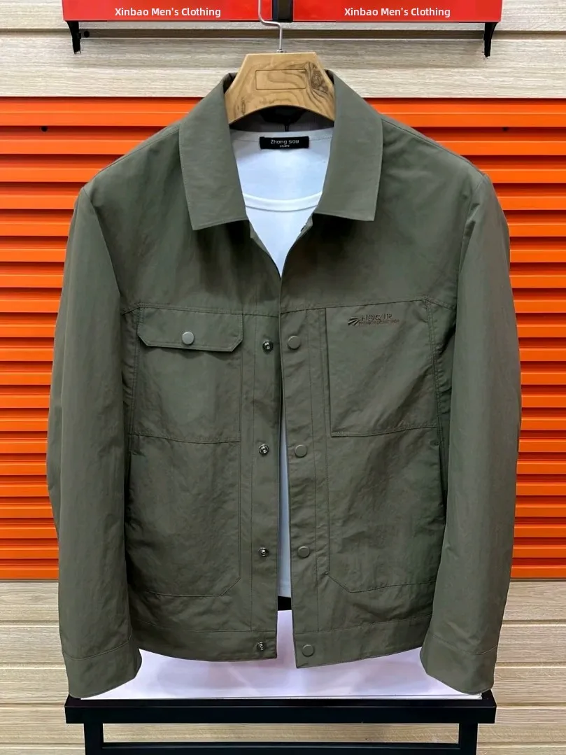 

Мужская модная повседневная куртка с воротником на весну-осень, новый стиль, деловой повседневный стиль, универсальная, премиум-класса, комфортная посадка