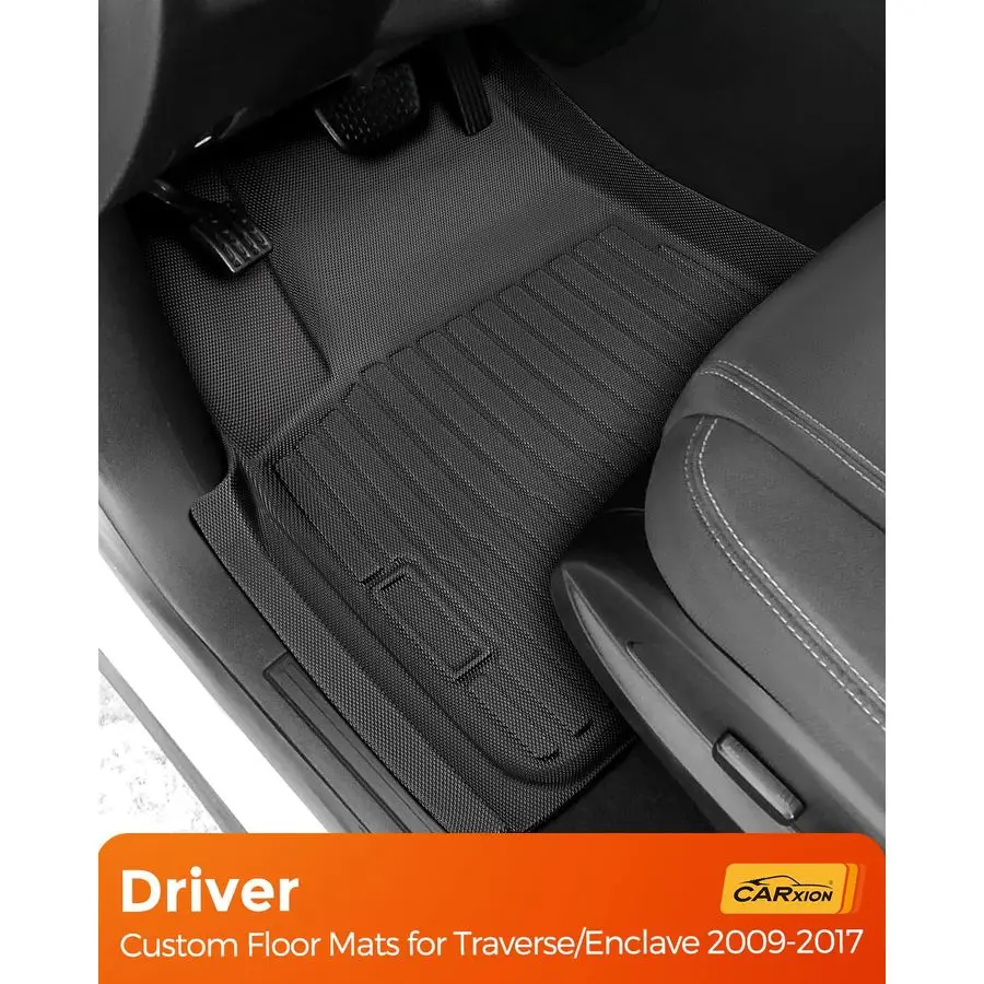 سجادات أرضية لـ Traverse Enclave 20092017فقط مع مقاعد دلو الصف الثاني وبطانة صندوق البضائع، وملحقات مطاطية لجميع الأحوال الجوية #2