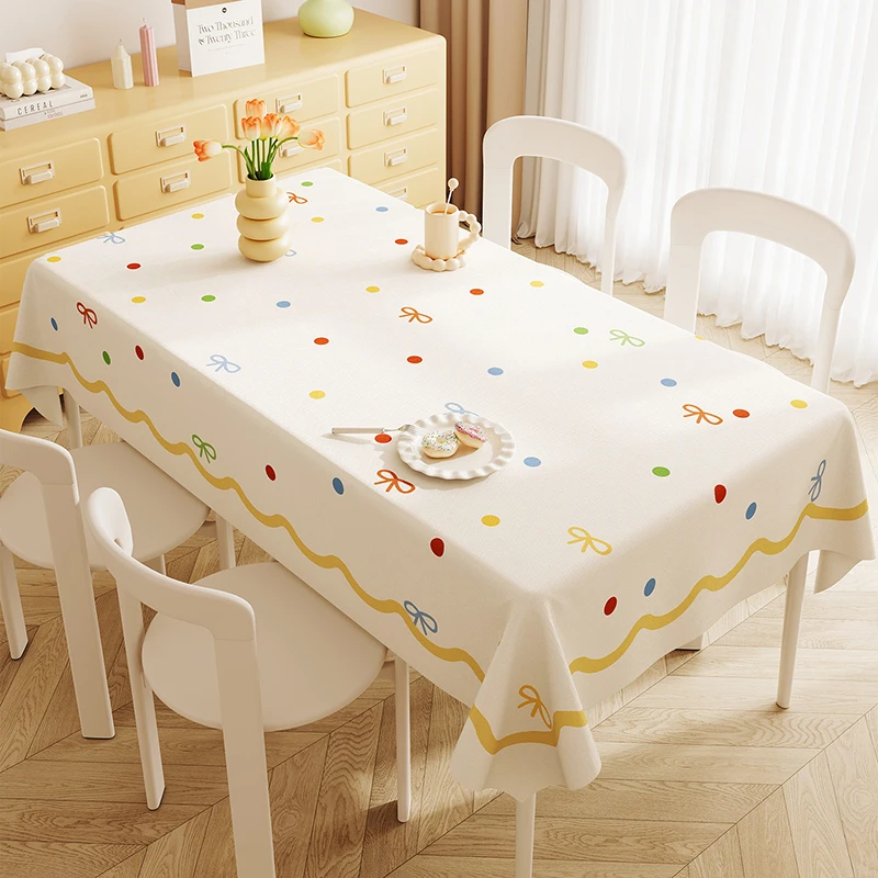Korean Ins Style Pvc Tablecloth Cartoon Washfree Oil-Proof Table Mat for Dining Multi-Purpose Square Insulation Aesthetic Decor