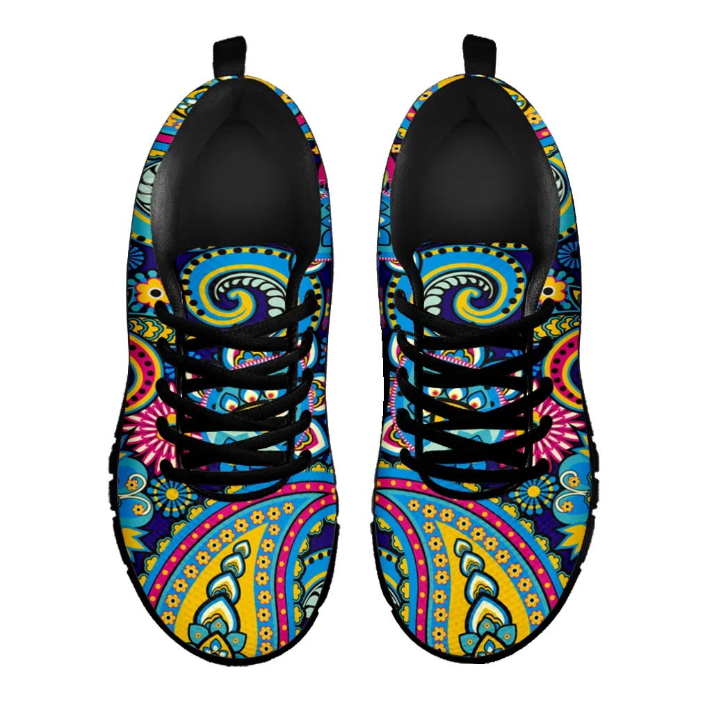 Luxury Brand Bohemia Mandala Flower Print Casual Sneakers for Women Comfortable Air Flat Shoes Femme Lace up Zapatos