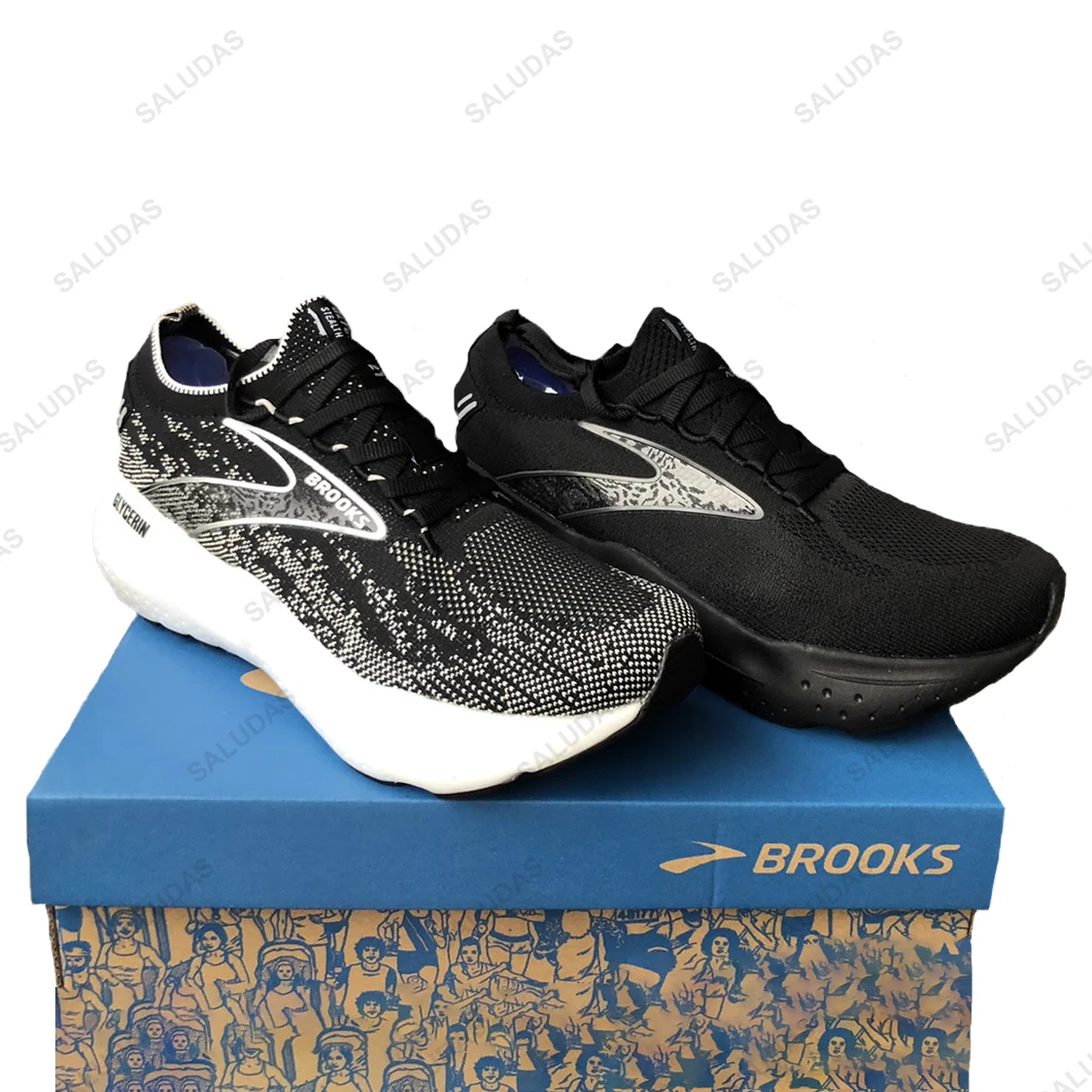 Brooks Glycerin 21 Running Shoes Men Outdoor Cushioned Stretch Marathon Joggers for Men Lightweight Breathable Tennis Sneakers