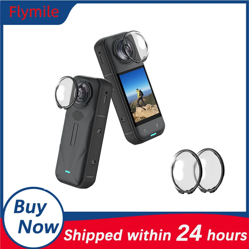 Pelindung Lensa untuk Insta360 X5, Tutup Lensa Anti Gores Kaca Tempered, Penutup Pelindung Kamera Panaromik untuk Aksesori Insta360 X5