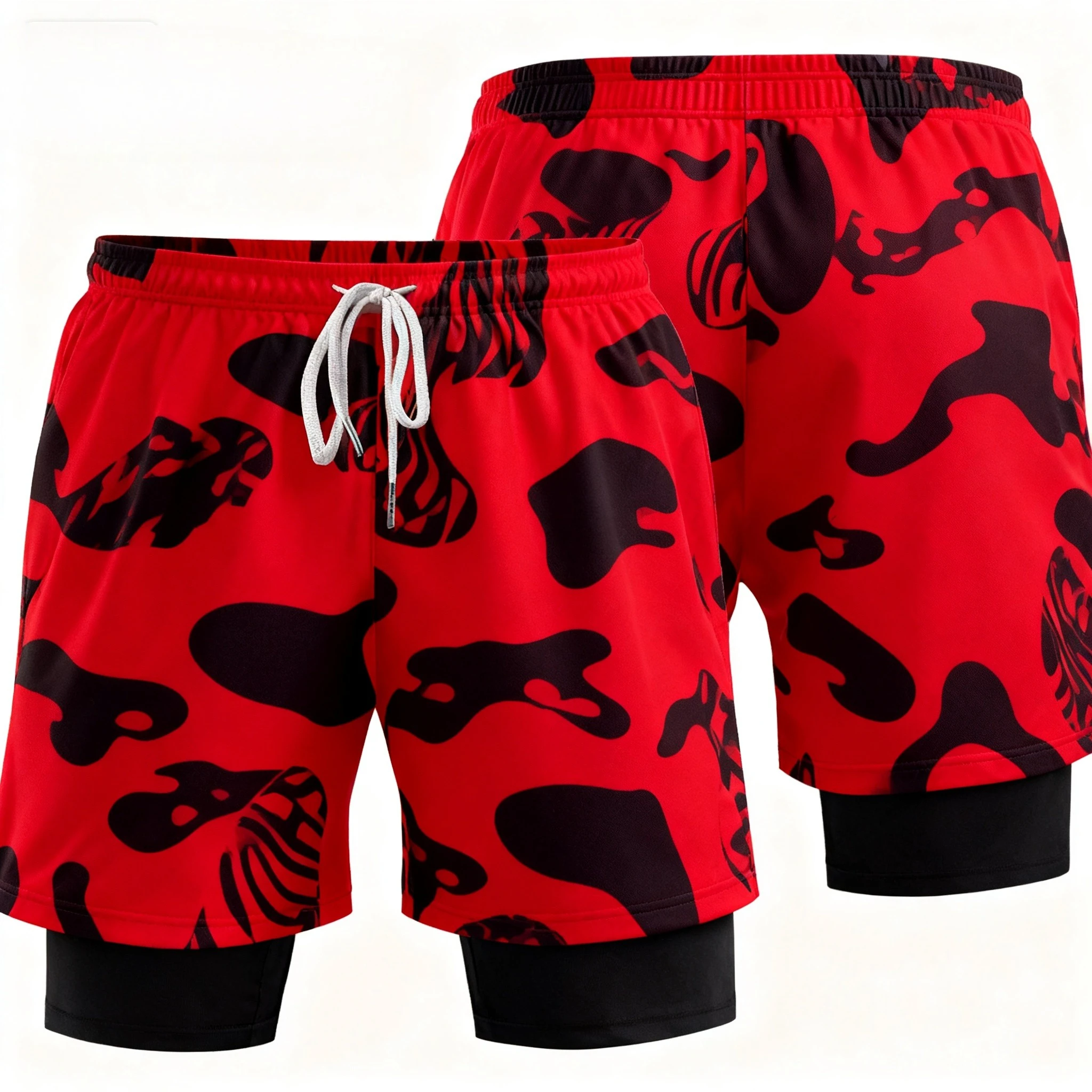 

Новые мужские шорты для фитнеса 2-в-1 с 3D принтом, спортивные шорты на открытом воздухе, быстросохнущие велосипедные шорты, уличные баскетбольные боевые шорты в стиле хип-хоп