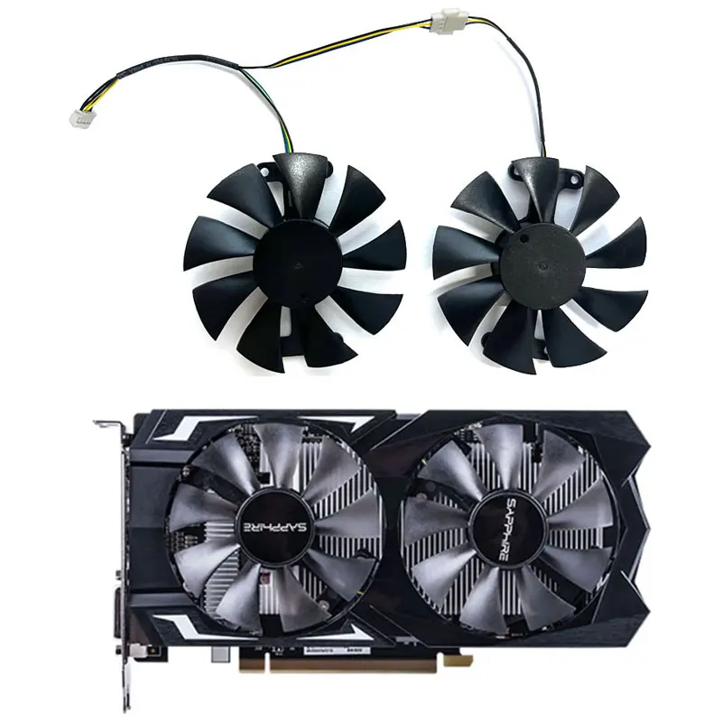 2 вентилятора 85 мм Совершенно новый для SAPPHIRE Radeon RX460 550 560 Platinum Edition, сменный вентилятор графической карты GA91S2H