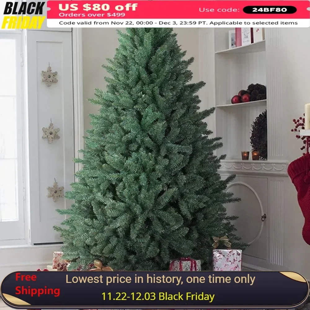 9 Foot Christmas Tree, Hinged Blue Spruce Artificial Christmas Tree with Realistic 4668 Thicken Tips, Unlit