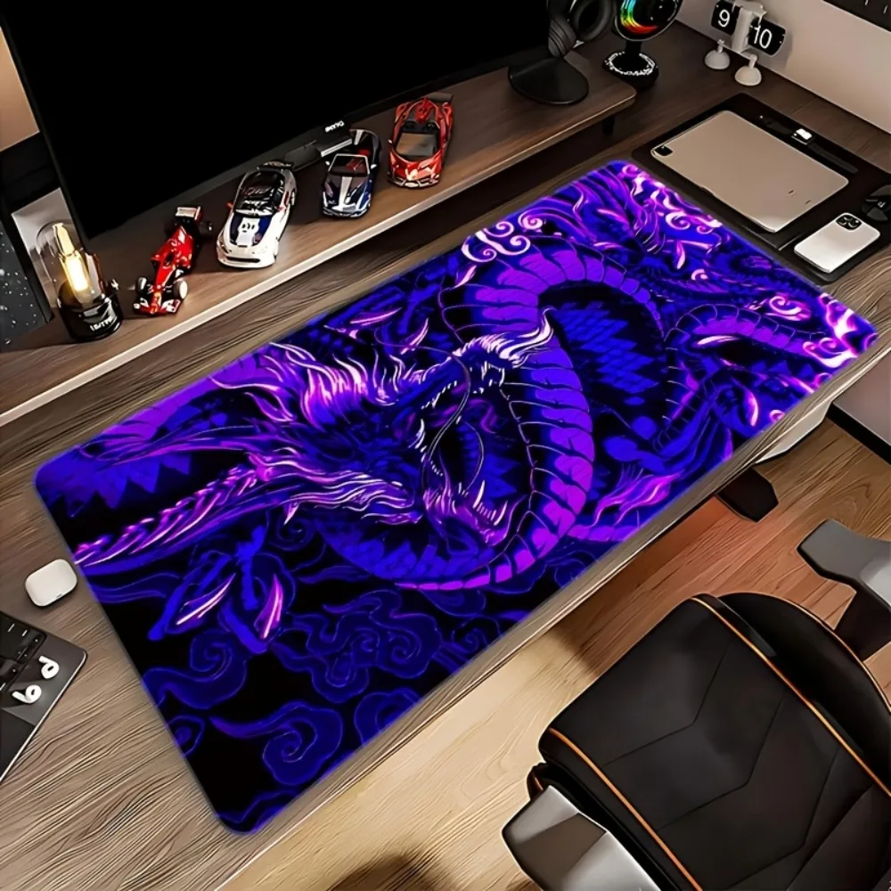 CIFBUY Blue Dragon Gaming Mouse Pad Large Desk Mat Non-Slip Durable Rubber Base Stitched Edge for Office Home Decor PC Laptop