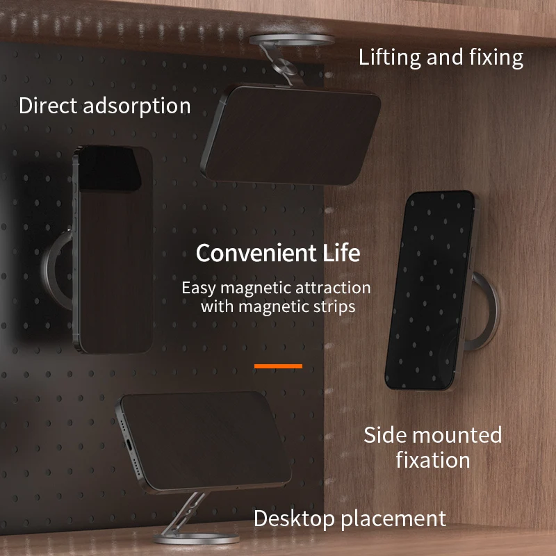Mocny magnetyczny uchwyt na telefon z podparciem MagSafe, dwustronny magnes, pierścień na palec, podstawka na biurko, składany uchwyt do ćwiczeń na siłowni, do iPhone'a 17 16