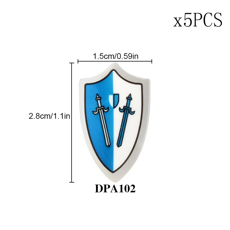 Blocs de construction de figurines de château médiéval, accessoires militaires, bouclier rond romain, double fourreau, tablier, jupe, armure, cape, jouet en briques
