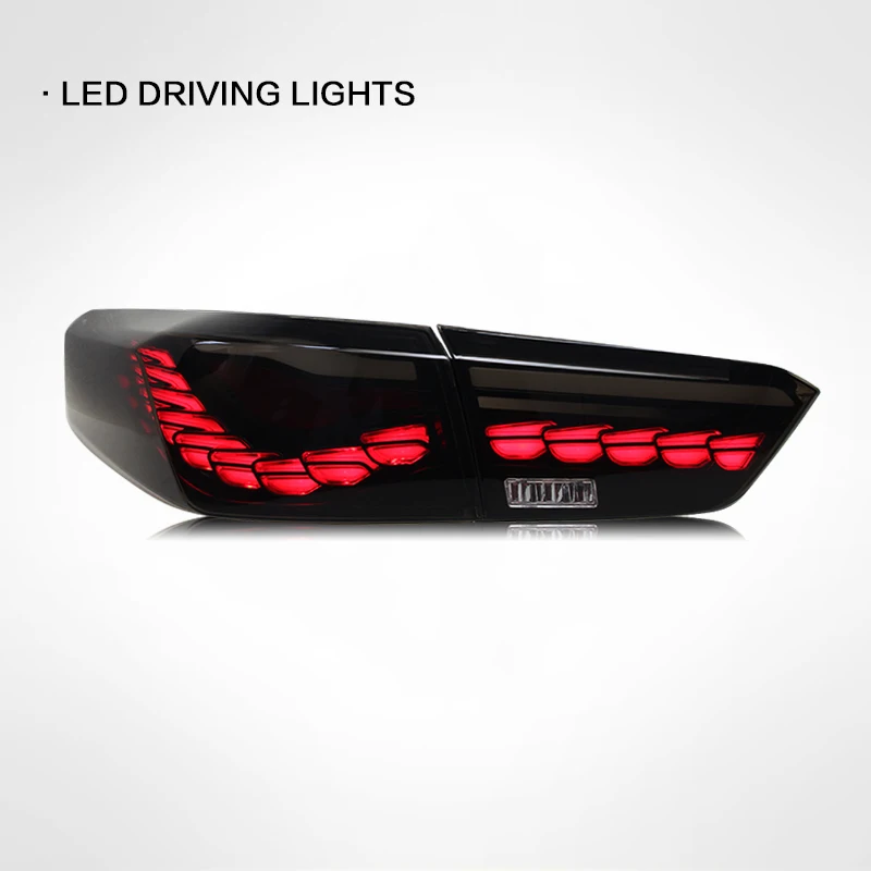 Car LED Dragon Scale Tail Lamp AssemblyWith LED DRL+Brake+Reverse+steering lamp For Honda City 2018-2022