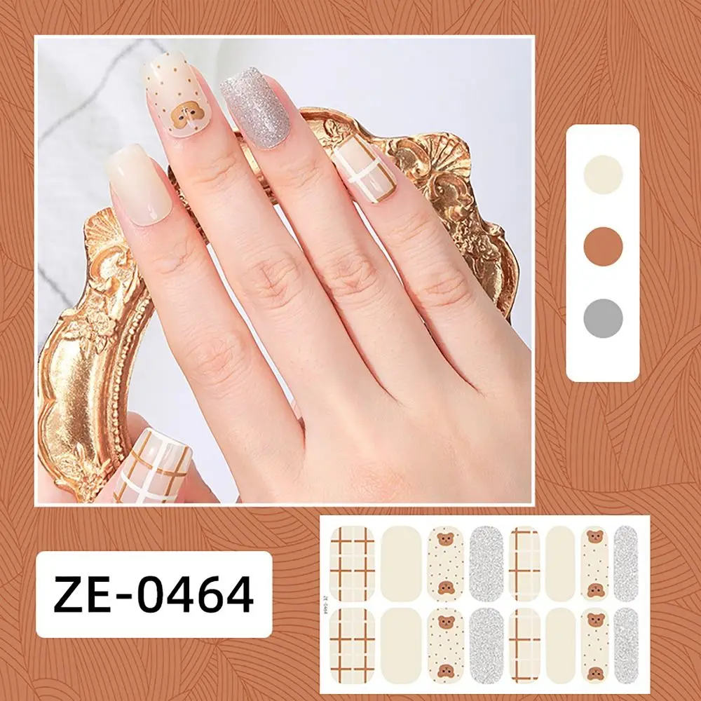 

4sets 16 Strips Semi Cured Gel Nail Stickers Gradient Colors French Nail Art Gel Full Nail Wraps Gel Nail Polish Strips