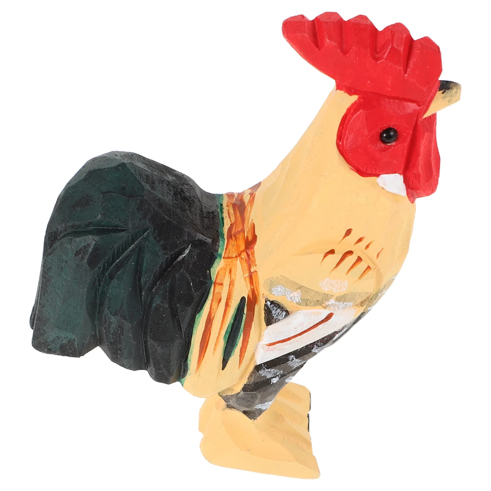 

Wooden Rooster Statue Handcrafted Carved Animal Home Office Decor Desktop Sculpture Small Wood Craft For Living Room