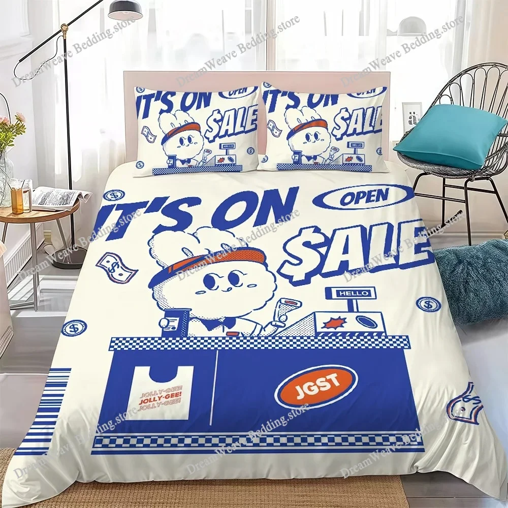 

J-Jolly-Gee Art Illustration Duvet Cover Set Home Style Bedding Soft Laundry Cotton Bed Student Dormitory Gift