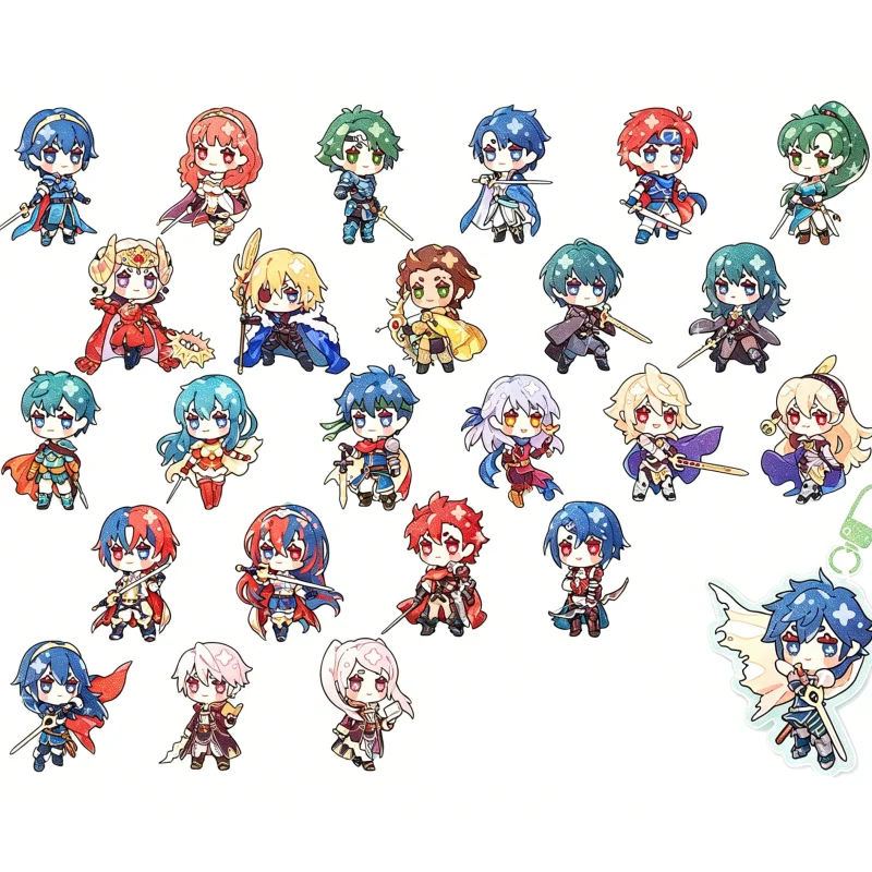 Llavero acrílico de Fire Emblem con personajes como Ephraim, Eirika, Ike, Micaiah, Corrin, Alear, Diamant, Alcryst, Lucina, Robin y Chrom, regalo para fanáticos y amigos.