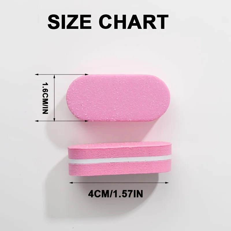 12pcs Mini Double-Sided Nail File Sponge Pink Oval Nail Polishing Blocks Pink Buffing Tools Nail Care Tools Nail Art DIY