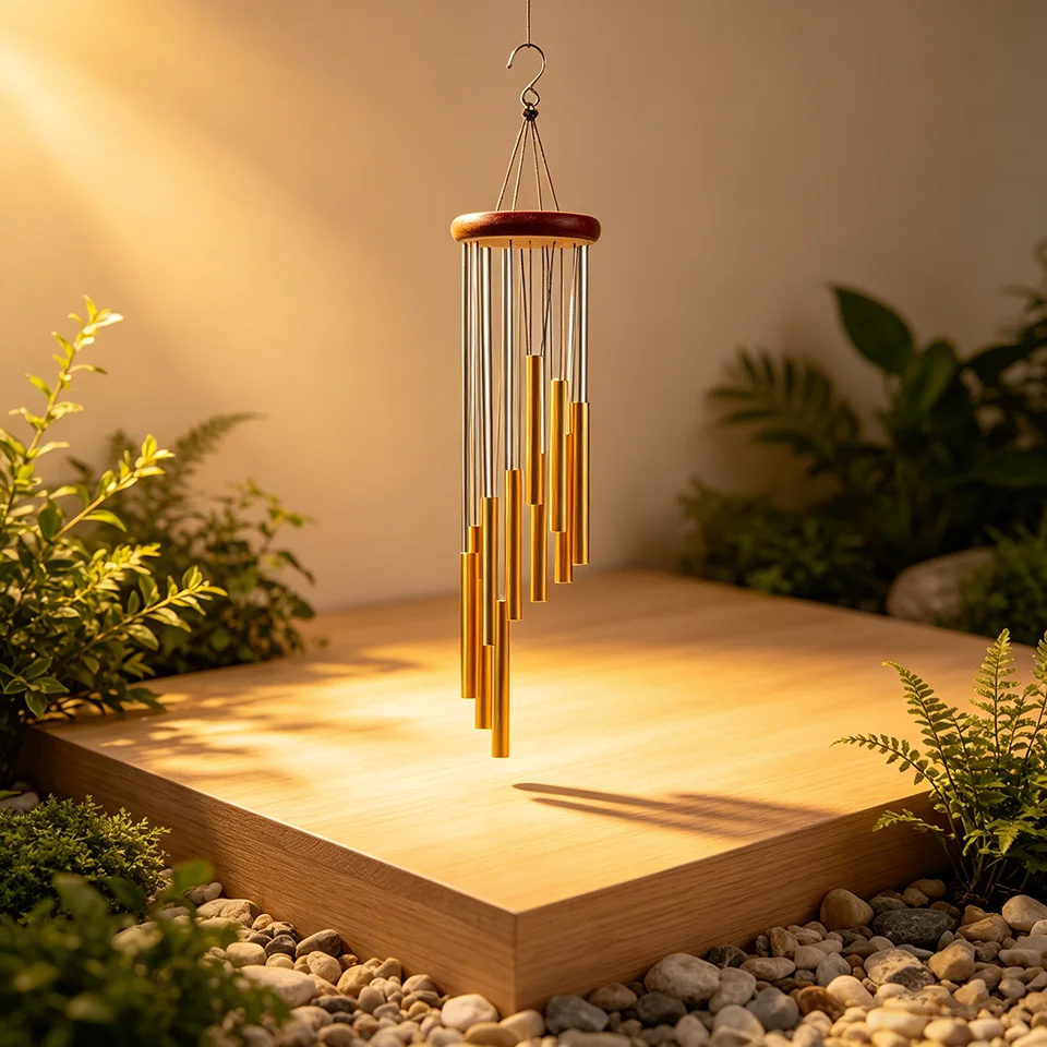 12 Tubes Metal Wind Chimes Nordic Classic Handmade Wind Bells Outdoor Garden Patio Decor Wall Hanging Home Ornament 8.5x59cm