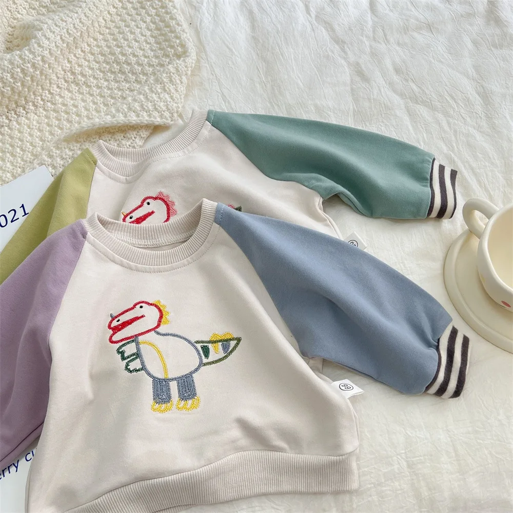 Baby Clothing Embroidery Girls Sweatshirts Pathchwork Boys Hoodie