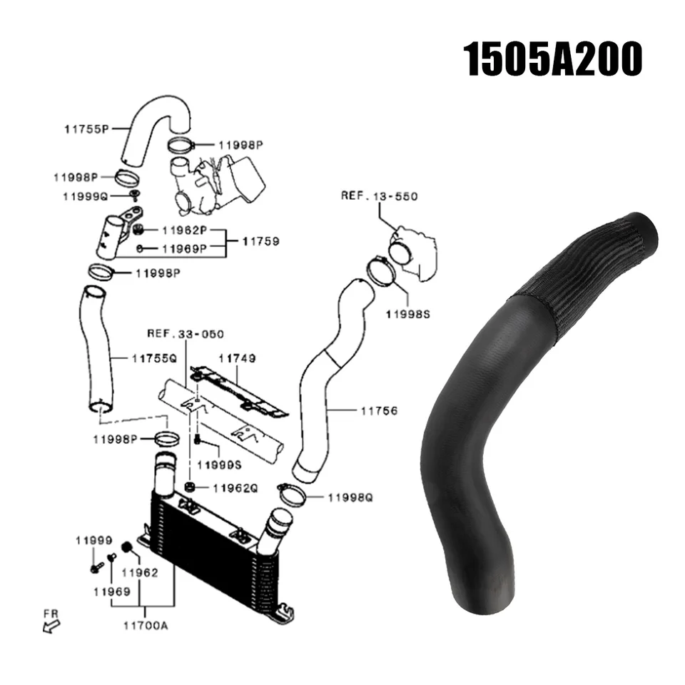 Tuyau De Refroidissement Turbo Intermédiaire – Compatible Mitsubishi Pajero 3.2 DI-D 1505A200 – Qualité Renforcée Kevlar